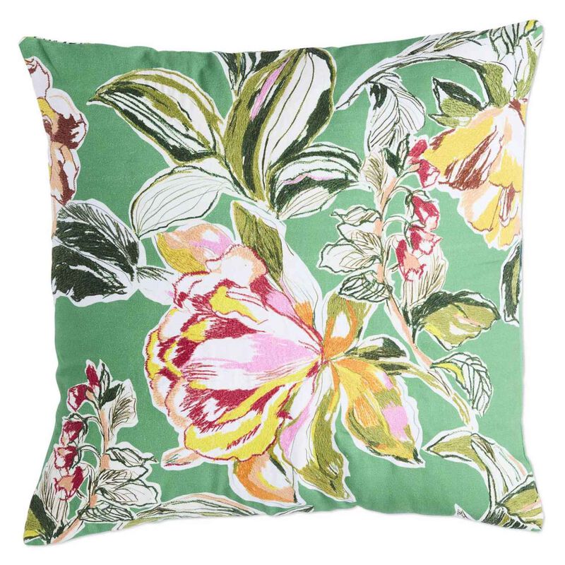 Kip&Co Somerset Green Embroidered Cushion image number 0